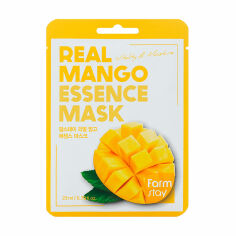 Акція на Тканинна маска для обличчя FarmStay Real Mango Essence Mask, з екстрактом манго, 23 мл від Eva