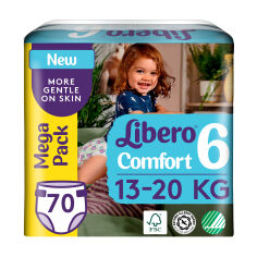 Акція на Підгузки Libero Comfort розмір 6 (13-20 кг), 68 шт від Eva