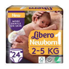 Акція на Дитячі підгузки Libero Newborn розмір 1 (2-5 кг), 42 шт від Eva
