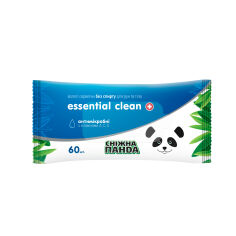 Акция на Вологі серветки Сніжна Панда Essential Clean антимікробні з вітамінами A, C, E, 60 шт от Eva