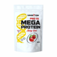 Акція на дієтична добавка протеїн Vansiton Mega Protein Pro-70 Полуниця, 450 г від Eva