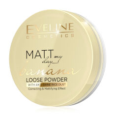 Акція на Розсипчаста пудра для обличчя Eveline Cosmetics Matt My Day Banana Loose Powder, 6 г від Eva