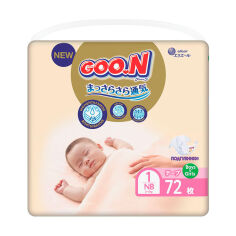 Акція на Підгузки Goo.N Premium Soft для новонароджених до 5 кг, розмір NB, на липучках, унісекс, 72 шт від Eva