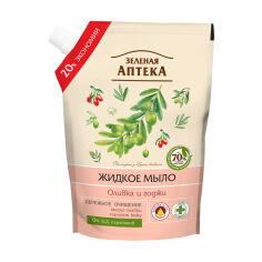 Акція на Рідке мило для рук Зеленая аптека Оливка та годжі, 460 мл (запаска) від Eva