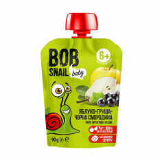 Акція на Фруктове-ягідне пюре Bob Snail Яблуко-груша-чорна смородина, від 6 місяців, 90 г від Eva
