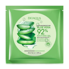 Акція на Тканинна маска для обличчя Bioaqua Soothing & Moisture Aloe Vera 92% з алое вера, 30 г від Eva