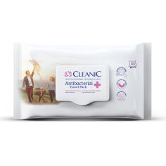 Акція на Вологі антибактеріальні серветки Cleanic Antibacterial Travel Pack, 40 шт від Eva