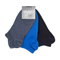 Акция на Набір шкарпеток чоловічих Duna 1064 укорочені, сині, темно-сині, чорні, розмір 25-27 (3 пари) от Eva