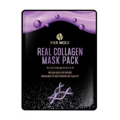 Акція на Тканинна маска для обличчя Pax Moly Real Collagen Mask Pack з колагеном, 25 мл від Eva