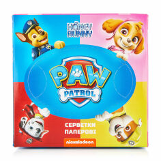 Акція на Дитячі паперові серветки Honey Bunny Paw Patrol Куб, 100 шт від Eva