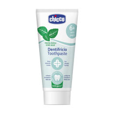 Акция на Дитяча зубна паста Chicco Toothpaste Mild Mint Лагідна м'ята, з фтором, від 6 років, 50 мл от Eva