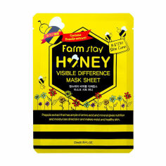 Акция на Тканинна маска для обличчя FarmStay Visible Difference Mask Sheet Honey з медом, 23 мл от Eva