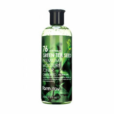 Акція на Зволожувальний тонер для обличчя FarmStay Green Tea Seed Premium Moisture Toner з насінням зеленого чаю, 350 мл від Eva