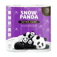 Акція на Туалетний папір Сніжна Панда Extra Care Superior білий, 4-шаровий, 4 рулони від Eva