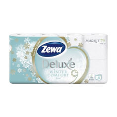 Акція на Туалетний папір Zewa Deluxe Blossom Moments білий 3-шаровий, 8 рулонів від Eva