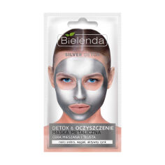 Акція на Очищувальна маска для обличчя Bielenda Silver Detox металева для нормальної, комбінованої та жирної шкіри, 8 г від Eva