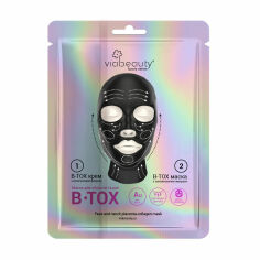 Акція на Маска для обличчя та шиї Via Beauty B-Tox (крем з колагеновим філером, 30 г + маска з заповнювачем зморшок, 6 г) від Eva