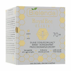 Акція на Відновлювальний крем-концентрат для обличчя Bielenda Royal Bee Elixir 70+ Cream Concentrate проти зморшок, 50 мл від Eva