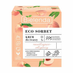 Акція на Зволожувальний та живильний крем для обличчя Bielenda Eco Sorbet Moisturizing & Nourishing Face Cream з екстрактом персика, 50 мл від Eva