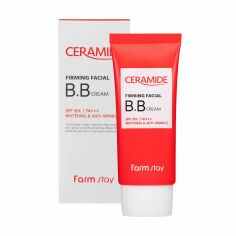 Акція на Зміцнювальний BB-крем для обличчя FarmStay Ceramide Firming Facial BB Cream SPF 50 з керамідами, 50 мл від Eva