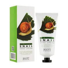 Акция на Крем для рук Jigott Real Moisture Snail Hand Cream з екстрактом слизу равлика, 100 мл от Eva