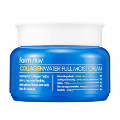 Акция на Зволожувальний крем для обличчя FarmStay Collagen Water Full Moist Cream з гідролізованим колагеном, 100 г от Eva