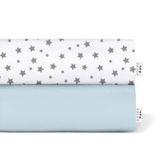 Акція на Набор простыней детских на резинке Light Blue / Star Grey Cosas 60х120 см від Podushka