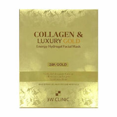 Акція на Гідрогелева маска для обличчя 3W Clinic Collagen & Luxury Gold Energy Hydrogel Facial Mask з золотом, 30 г від Eva