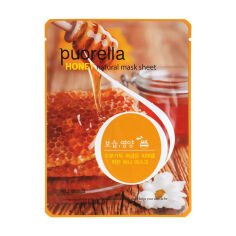 Акція на Тканинна маска для обличчя Puorella Honey Natural Mask Pack з медом, 21 г від Eva