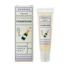 Акція на Сяючий бальзам для губ Mermade Champagne з олією персика та ши, з вітамінами A, E, 10 мл від Eva
