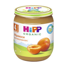 Акція на Дитяче фруктове пюре HiPP Organic Абрикоси, з 4 місяців, 125 г від Eva