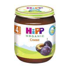 Акція на Дитяче фруктове пюре HiPP Organic Сливи, з 4 місяців, 125 г від Eva