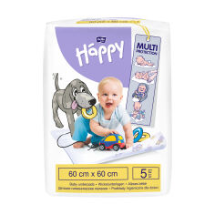 Акція на Одноразовые гигиенические пеленки Happy Bella Baby Multi Protection 60*60 см, 5 шт від Eva
