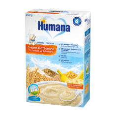 Акція на Молочна каша Humana 5 злаків з бананом, 200 г від Eva