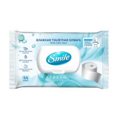 Акція на Вологий туалетний папір Smile Fresh Aroma з клапаном, 1-шаровий, 44 шт від Eva