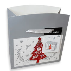 Акція на Пакет-коробка подарочный новогодний 23х16х11 см Merry Christmas 83085 серый від Podushka