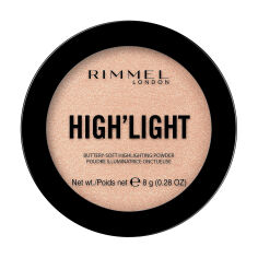 Акція на Пудровий хайлайтер для обличчя Rimmel High'Ligh Buttery-Soft Highlighting Powder 002 Candlelit, 8 г від Eva