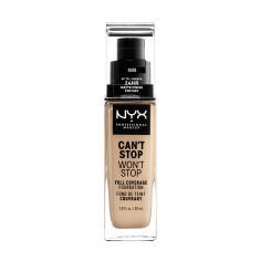 Акція на Стійка тональна основа для обличчя NYX Professional Makeup Can't Stop Won't Stop Full Coverage Foundation, 6.5 Nude, 30 мл від Eva