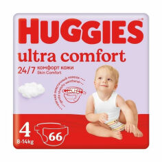 Акция на Підгузки Huggies Ultra Comfort Mega розмір 4 (7-18 кг), 66 шт от Eva