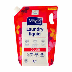 Акція на Рідкий засіб для прання кольорових речей Mayeri Laundry Liquid Color 37 циклів прання, 1.5 л (запаска) від Eva