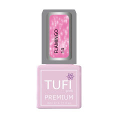 Акція на Гель-лак для нігтів Tufi profi Premium Flamingo 14 Квітковий лід із шимером, 8 мл від Eva