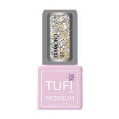 Акция на Гель-лак для нігтів Tufi Profi Premium Diamond 07 Золоті великі блискітки, 8 мл от Eva