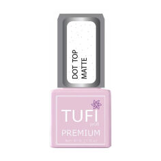 Акція на Топ для гель-лаку Tufi Profi Premium Dot Top Matte матовий, з дрібною крихтою, 8 мл від Eva