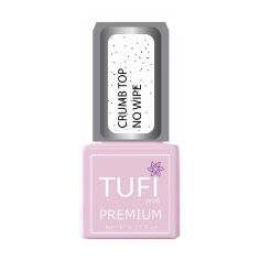 Акция на Топ для гель-лаку Tufi Profi Premium Crumb Top No Wipe без липкого шару, з крихтою, 8 мл от Eva