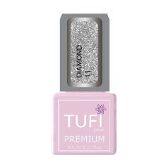 Акция на Гель-лак для нігтів Tufi Profi Premium Diamond 11 Насичене срібло, 8 мл от Eva