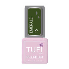 Акция на Гель-лак для нігтів Tufi Profi Premium Emerald 15 Малахітовий з блискітками, 8 мл от Eva