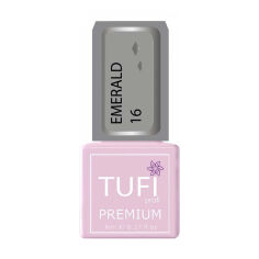Акция на Гель-лак для нігтів Tufi Profi Premium Emerald 16 Сірий з блискітками, 8 мл от Eva