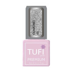Акція на Гель-лак для нігтів Tufi Profi Premium Diamond 05 Срібна парча, 8 мл від Eva