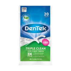 Акція на Зубочистка з зубною ниткою DenTek Потрійне очищення, 20 шт від Eva