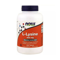 Акция на Дієтична добавка амінокислота в таблетках NOW Foods L-Lysin L-Лізин, 500 мг, 250 шт от Eva